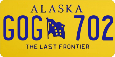 AK license plate GOG702