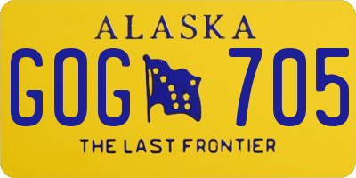 AK license plate GOG705