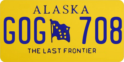 AK license plate GOG708