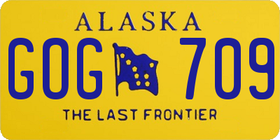 AK license plate GOG709