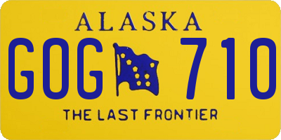 AK license plate GOG710