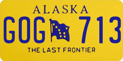 AK license plate GOG713