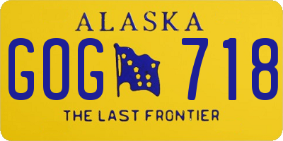AK license plate GOG718