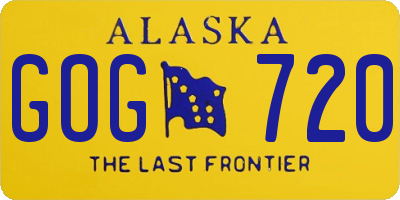 AK license plate GOG720