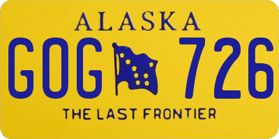 AK license plate GOG726