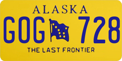 AK license plate GOG728