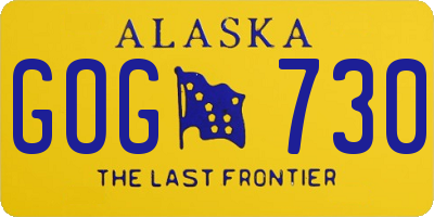 AK license plate GOG730