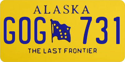 AK license plate GOG731