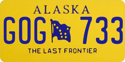 AK license plate GOG733