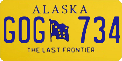 AK license plate GOG734