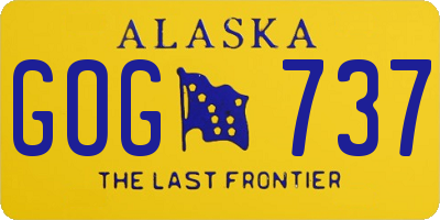 AK license plate GOG737