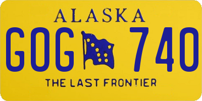 AK license plate GOG740