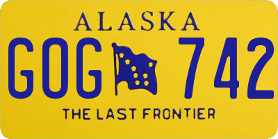 AK license plate GOG742