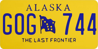 AK license plate GOG744
