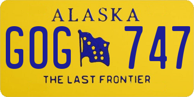 AK license plate GOG747