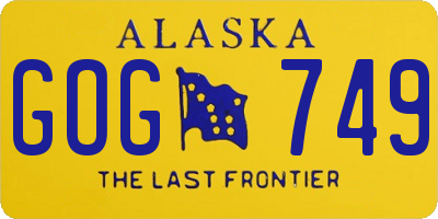 AK license plate GOG749