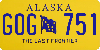 AK license plate GOG751