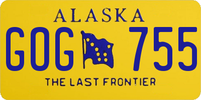 AK license plate GOG755