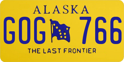 AK license plate GOG766