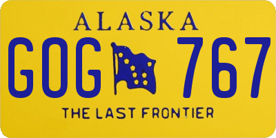 AK license plate GOG767