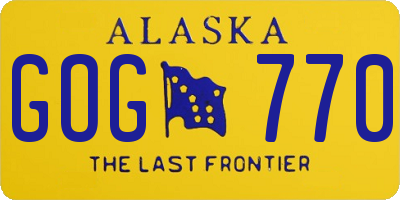 AK license plate GOG770
