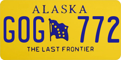 AK license plate GOG772