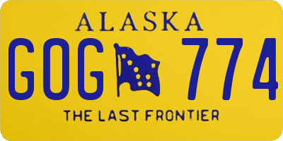 AK license plate GOG774
