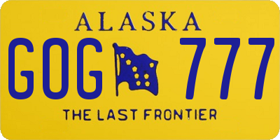AK license plate GOG777