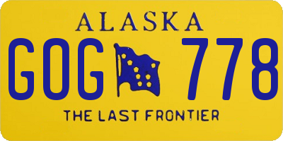 AK license plate GOG778