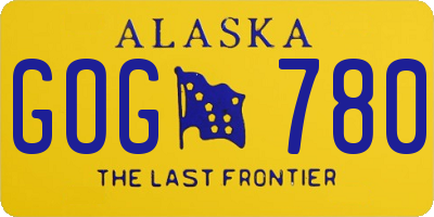 AK license plate GOG780