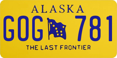 AK license plate GOG781