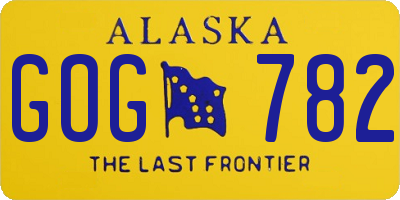 AK license plate GOG782