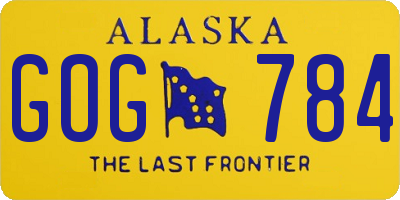 AK license plate GOG784