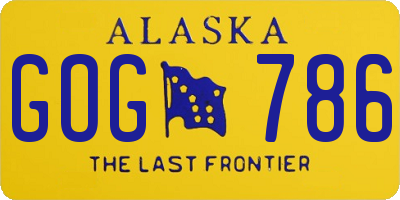 AK license plate GOG786