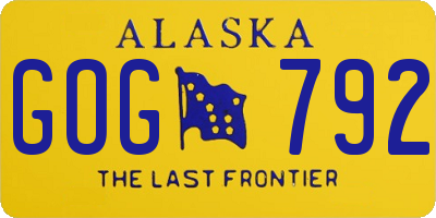 AK license plate GOG792
