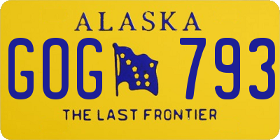 AK license plate GOG793