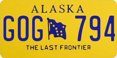 AK license plate GOG794