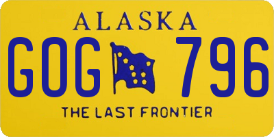 AK license plate GOG796