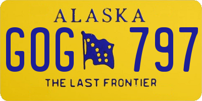 AK license plate GOG797