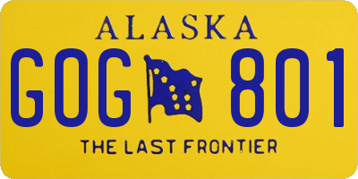 AK license plate GOG801
