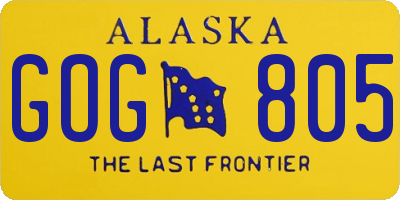 AK license plate GOG805