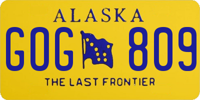 AK license plate GOG809