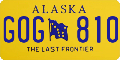 AK license plate GOG810