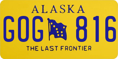AK license plate GOG816