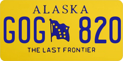 AK license plate GOG820