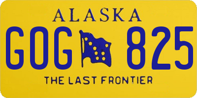 AK license plate GOG825