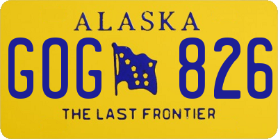 AK license plate GOG826