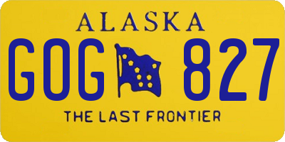 AK license plate GOG827