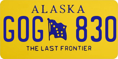 AK license plate GOG830