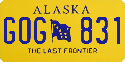 AK license plate GOG831